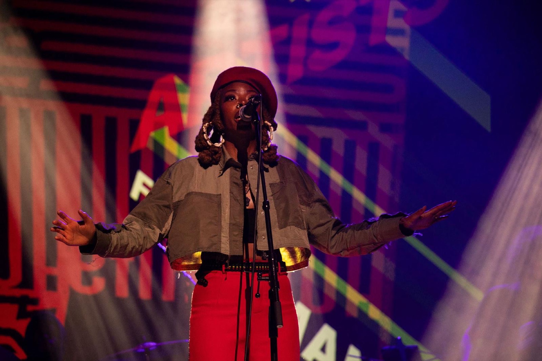 Tesha performing at Artists for Humanity