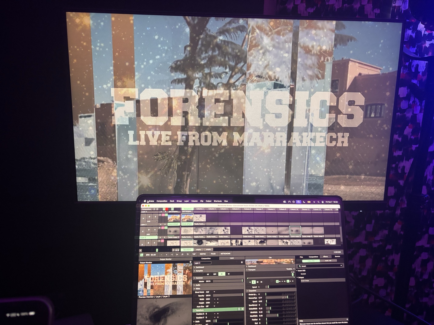 FORensics Live from Marrakech visual screen