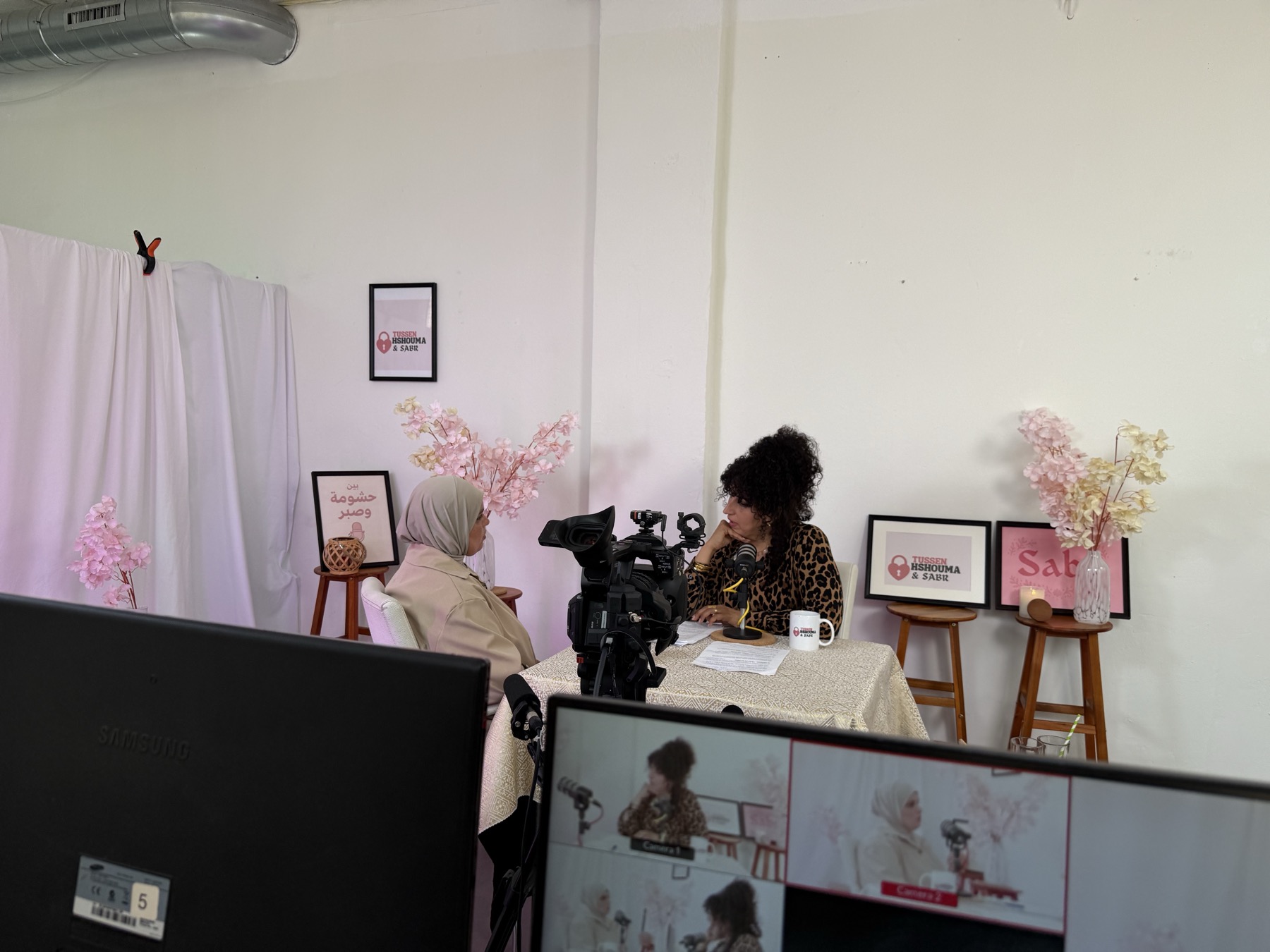 Interview setup for Tussen Hshouma & Sabr