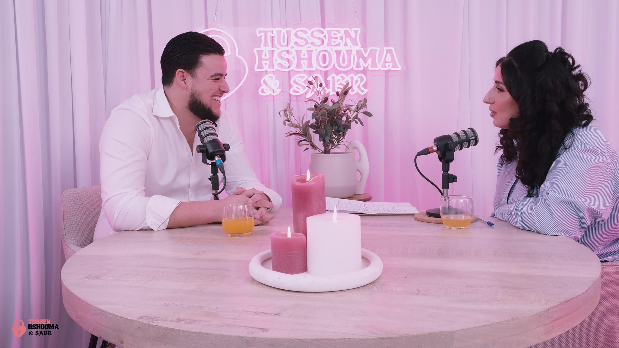 Season 2 Tussen Hshouma & Sabr podcast recording set with guest and host